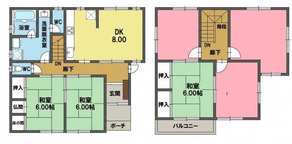 一宮市今伊勢町宮後、中古一戸建ての間取り画像です