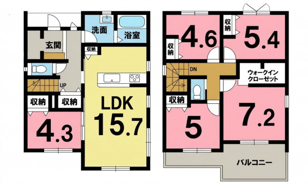 一宮市春明、新築一戸建ての間取り画像です