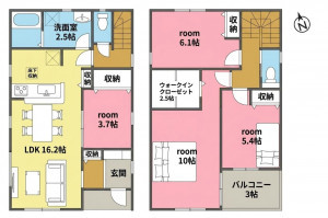 一宮市小信中島、新築一戸建ての間取り画像です