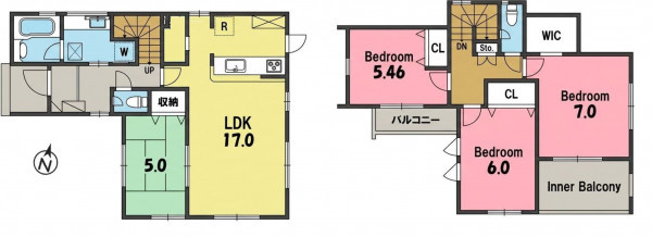 一宮市多加木、新築一戸建ての間取り画像です