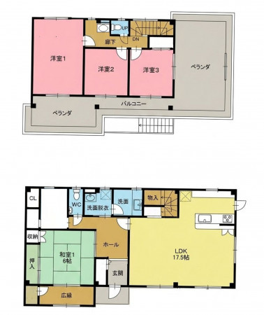 一宮市開明、中古一戸建ての間取り画像です