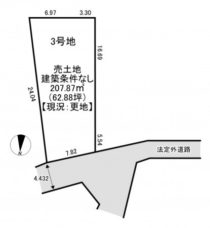 一宮市明地、土地の間取り画像です