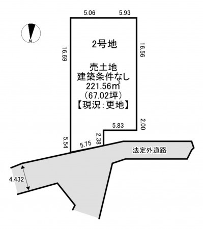 一宮市明地、土地の間取り画像です