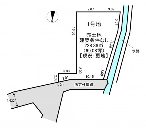 一宮市明地、土地の間取り画像です
