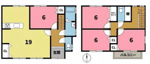 一宮市更屋敷、中古一戸建ての間取り画像です