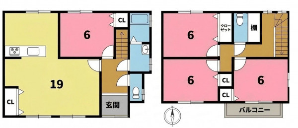 一宮市更屋敷、中古一戸建ての間取り画像です