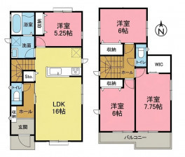 一宮市開明、新築一戸建ての間取り画像です