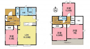 一宮市開明、新築一戸建ての間取り画像です