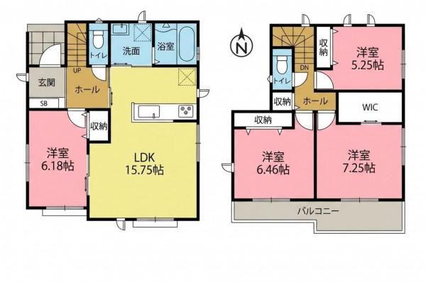一宮市開明、新築一戸建ての間取り画像です