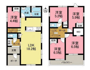 一宮市奥町、新築一戸建ての間取り画像です