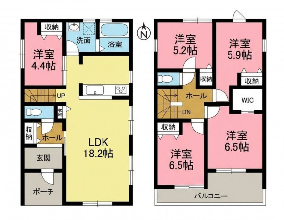 一宮市奥町、新築一戸建ての間取り画像です