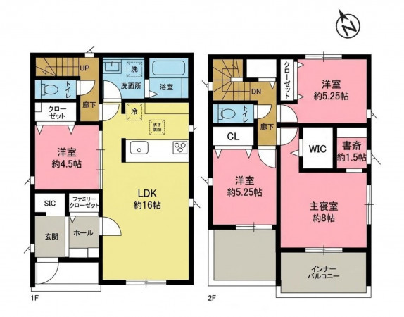 一宮市大赤見、新築一戸建ての間取り画像です