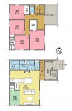 一宮市三ツ井、新築一戸建ての間取り画像です
