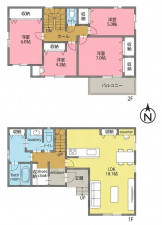 一宮市三ツ井、新築一戸建ての間取り画像です
