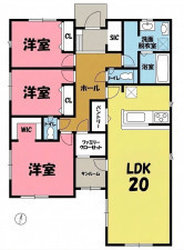 一宮市柚木颪、新築一戸建ての間取り画像です