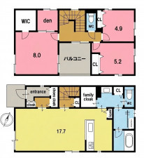 一宮市柳戸町、新築一戸建ての間取り画像です