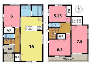 一宮市奥町、新築一戸建ての間取り画像です