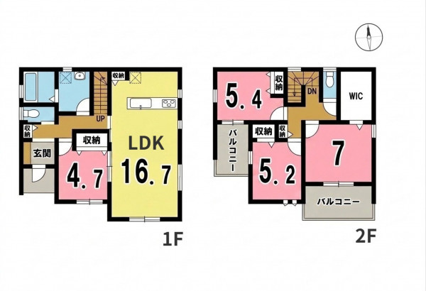 一宮市小赤見、新築一戸建ての間取り画像です