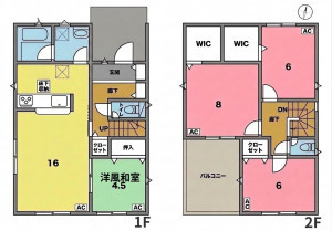 一宮市瀬部、新築一戸建ての間取り画像です