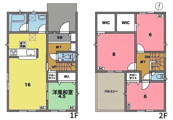 一宮市瀬部、新築一戸建ての間取り画像です