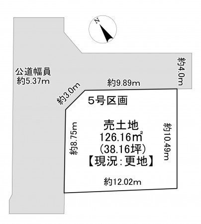 一宮市木曽川町黒田、土地の間取り画像です
