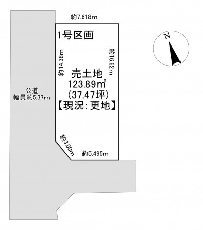 一宮市木曽川町黒田、土地の間取り画像です