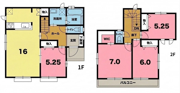 一宮市時之島、新築一戸建ての間取り画像です
