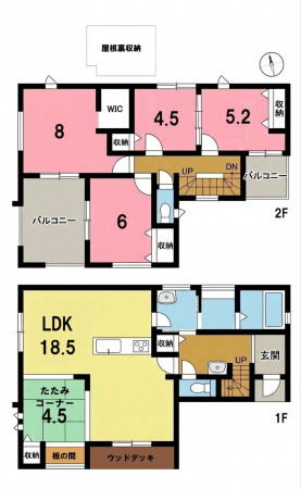 一宮市木曽川町門間、新築一戸建ての間取り画像です