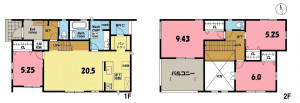 一宮市赤見、新築一戸建ての間取り画像です