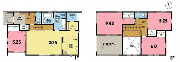 一宮市赤見、新築一戸建ての間取り画像です