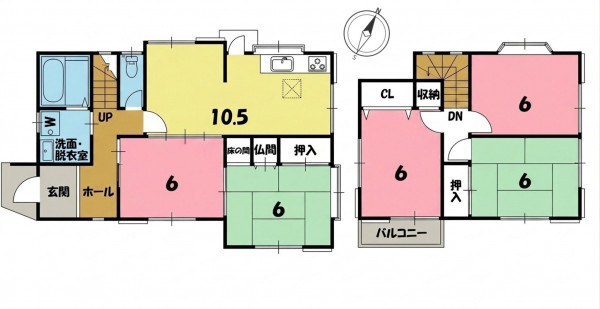 一宮市丹羽、中古一戸建ての間取り画像です