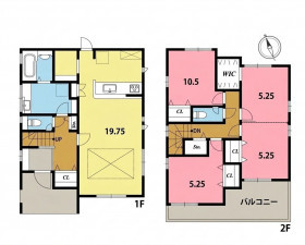 一宮市浅井町東浅井、新築一戸建ての間取り画像です
