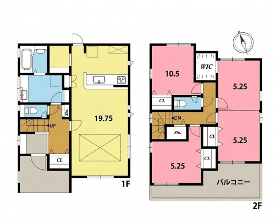 一宮市浅井町東浅井、新築一戸建ての間取り画像です