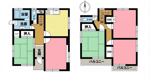 一宮市三条、中古一戸建ての間取り画像です