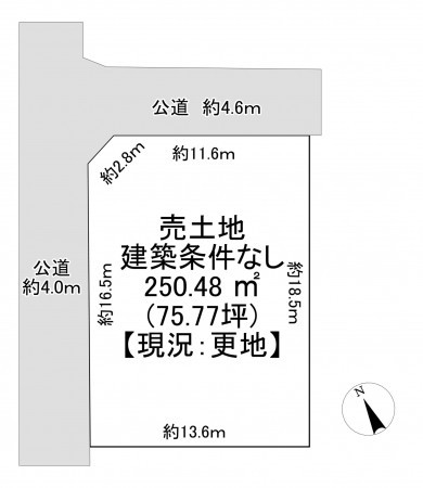 一宮市浅井町西海戸、土地の間取り画像です