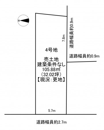 一宮市大和町妙興寺、土地の間取り画像です