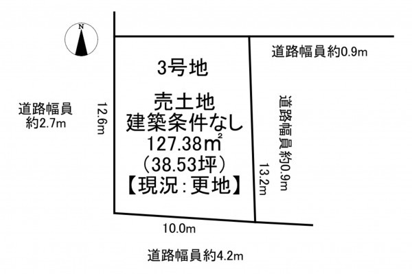 一宮市大和町妙興寺、土地の間取り画像です