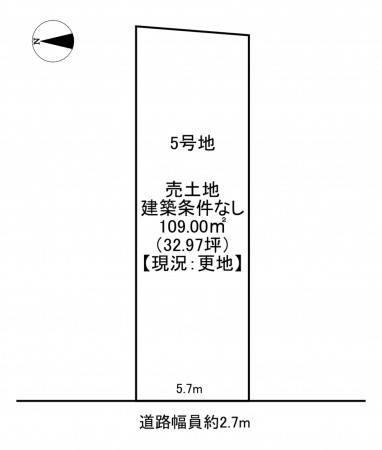 一宮市大和町妙興寺、土地の間取り画像です