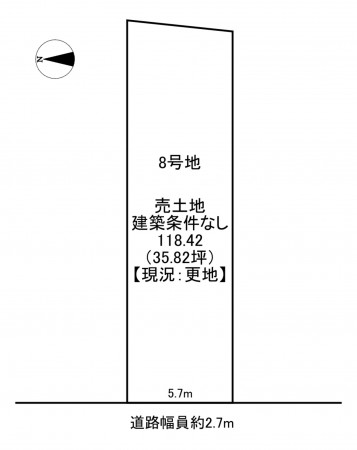 一宮市大和町妙興寺、土地の間取り画像です
