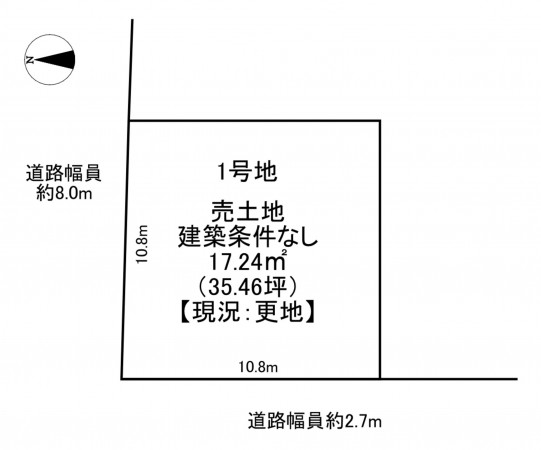 一宮市大和町妙興寺、土地の間取り画像です