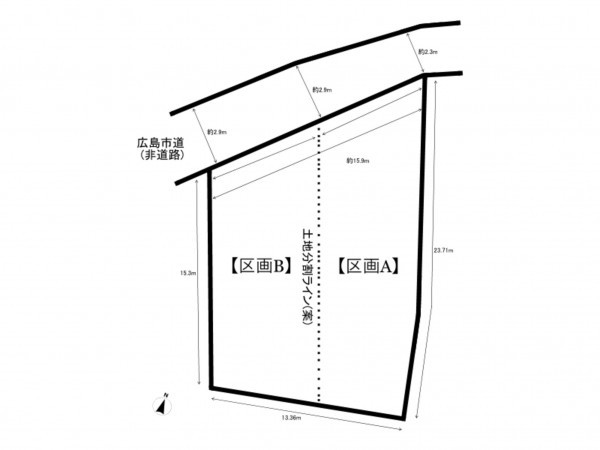 広島市西区己斐西町、土地の間取り画像です