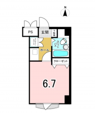 広島市西区横川町、マンションの間取り画像です