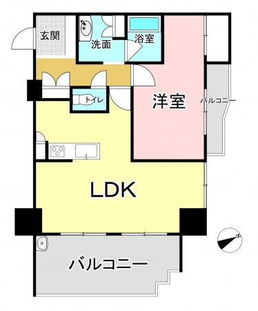 広島市西区天満町、マンションの間取り画像です