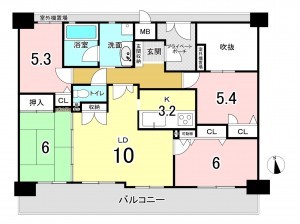 広島市西区井口台、中古一戸建ての間取り画像です