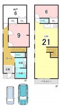 広島市西区井口、新築一戸建ての間取り画像です