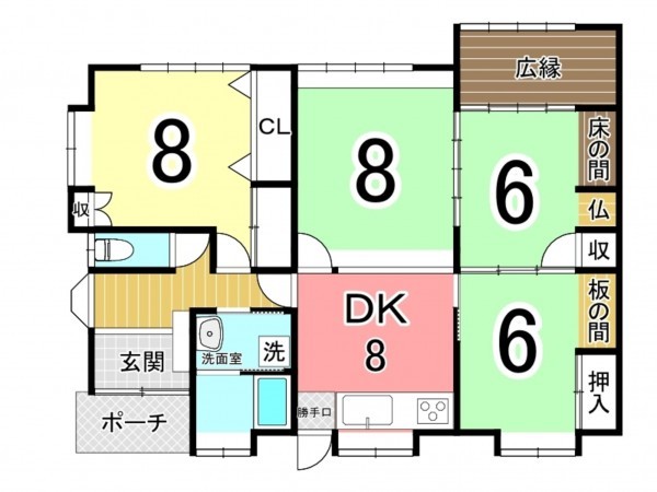 鹿児島市田上、中古一戸建ての間取り画像です