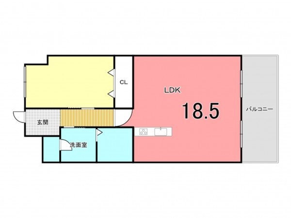 鹿児島市新照院町、マンションの間取り画像です