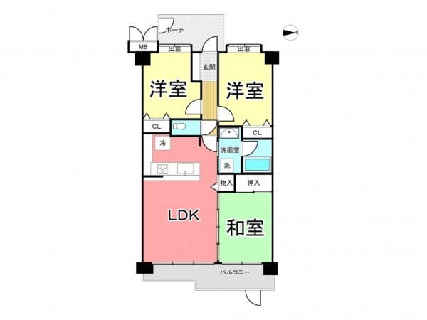 鹿児島市常盤、マンションの間取り画像です