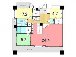 鹿児島市武、マンションの間取り画像です