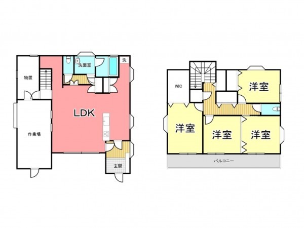 鹿児島市武岡、中古一戸建ての間取り画像です